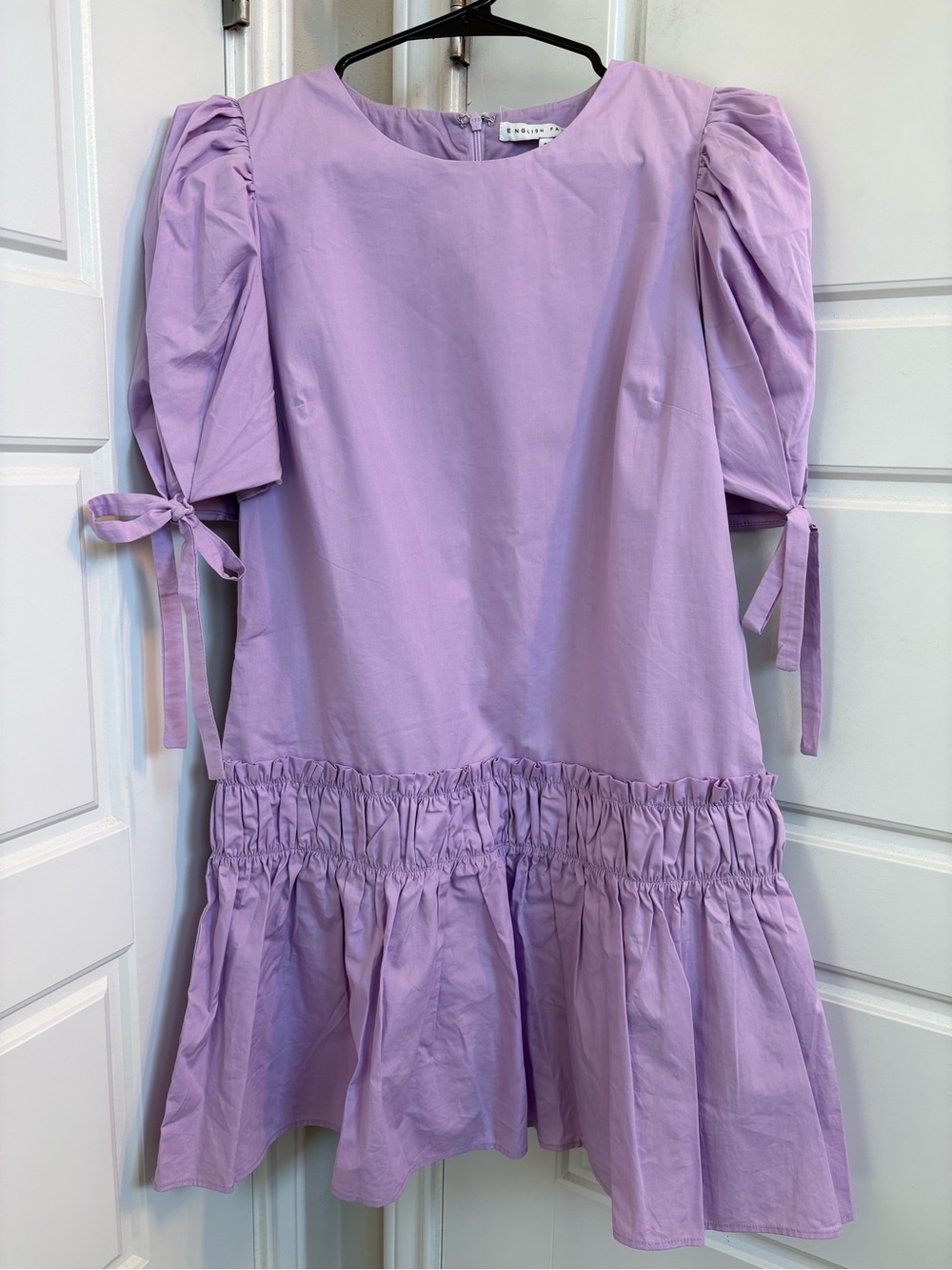 English Factory Lavender Poplin Drop Waist Dress Size Small - Picture 4 of 6